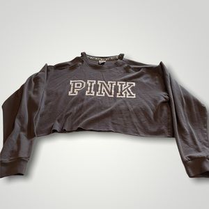 PINK shoulderless croptop sweater